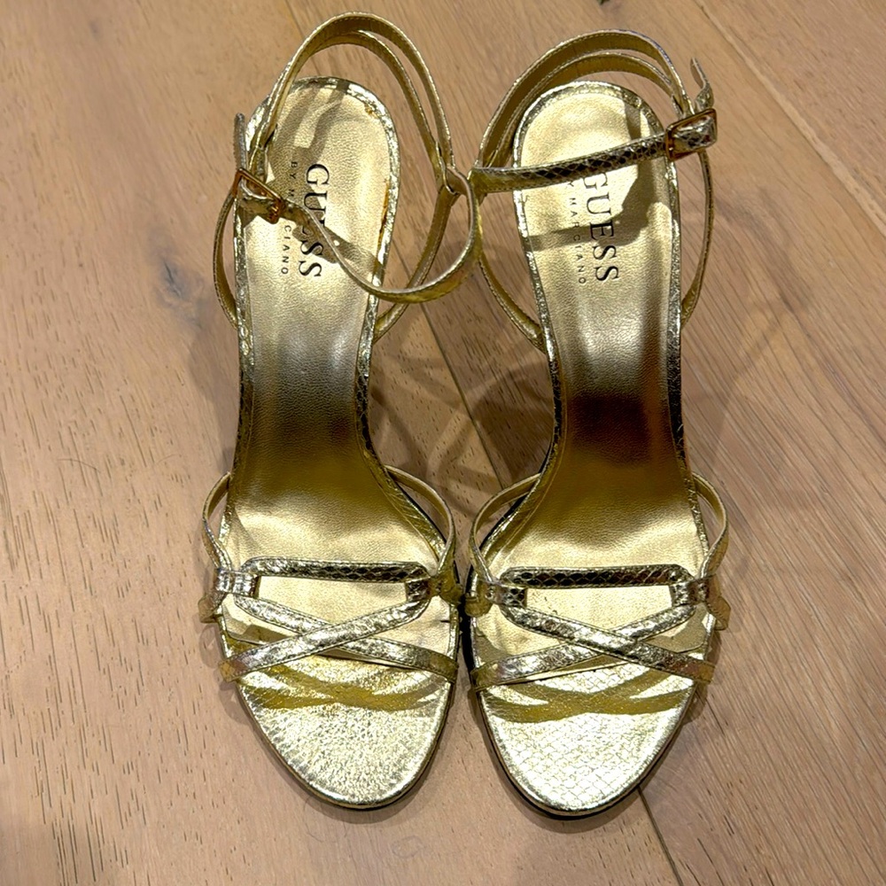 Guess by Marciano gold snake strappy heel